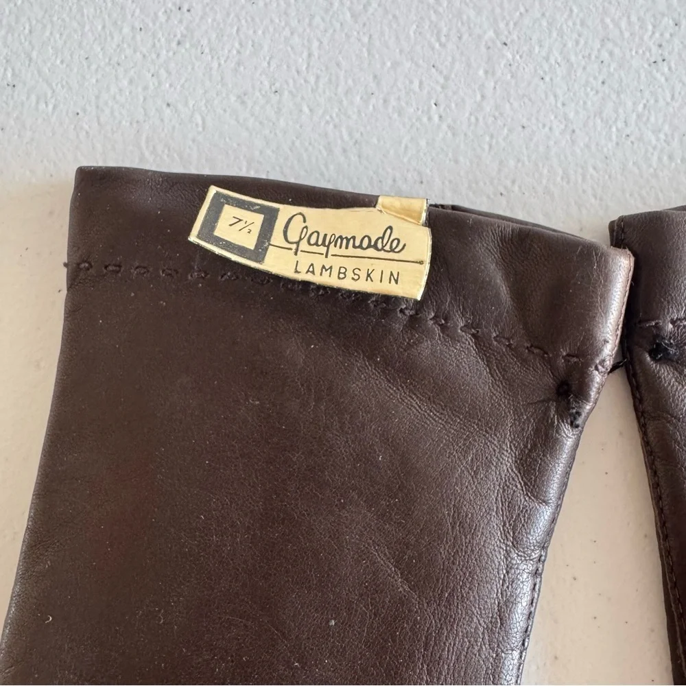 Gaymode Black Ladies Lambskin Gloves size 7.5